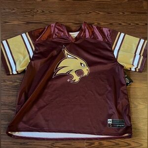 Texas state bobcats maroon gold football prosphere jersey